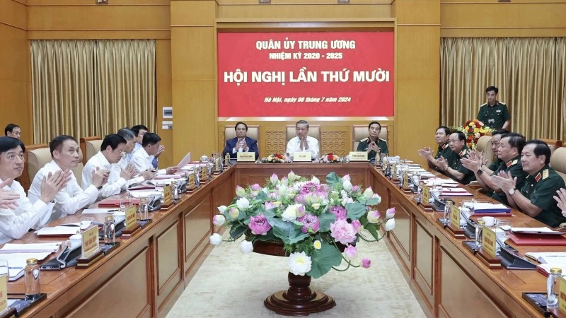 Hội nghị Quân ủy Trung ương lần thứ 10. (Ảnh: Nhan Sáng/TTXVN)
