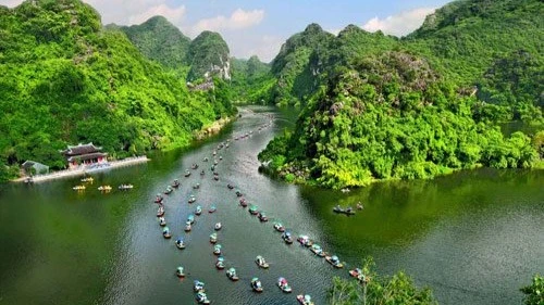 Non nước khu du lịch Tràng An nhìn từ trên cao. (Ảnh: Sở Du lịch Ninh Bình)
