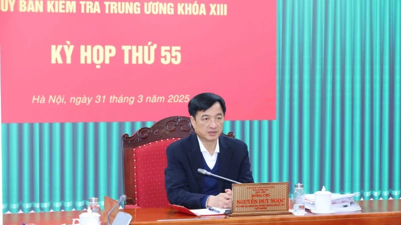 Đồng chí Nguyễn Duy Ngọc, Ủy viên Bộ Chính trị, Bí thư Trung ương Đảng, Chủ nhiệm Ủy ban Kiểm tra Trung ương chủ trì Kỳ họp. (Ảnh: ĐĂNG KHOA)