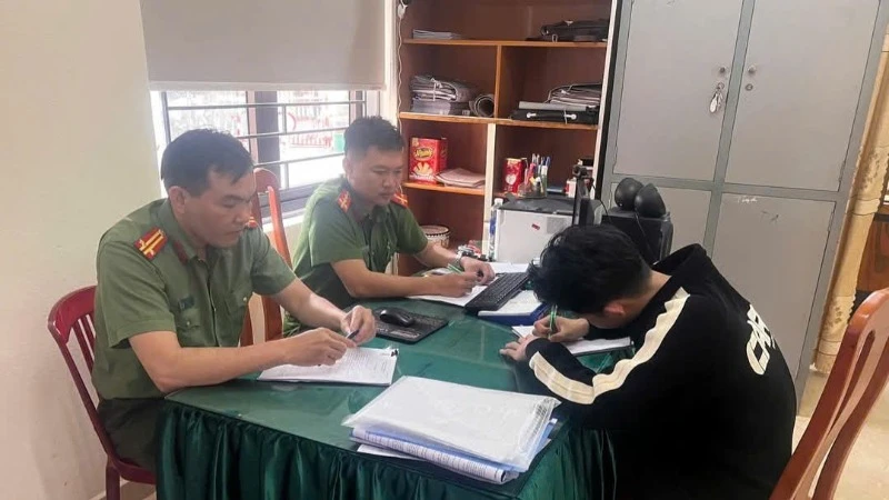 Công an tỉnh Quảng Nam làm việc với đối tượng N.B.H. 