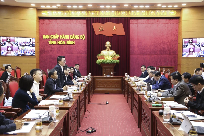 Đồng chí Lê Quốc Minh phát biểu tại buổi làm việc.