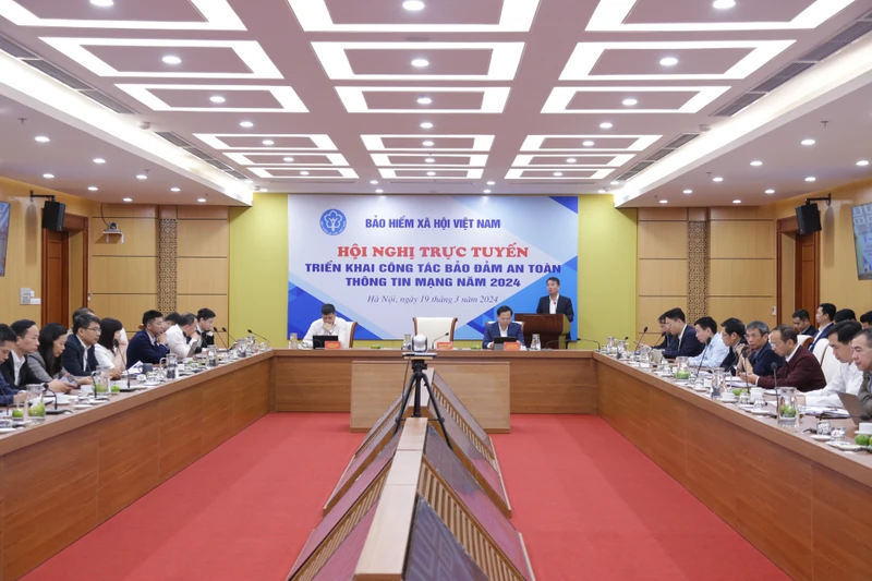 Toàn cảnh hội nghị trực tuyến triển khai công tác bảo đảm an toàn thông tin mạng 2024.
