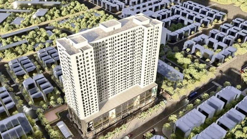 Phối cảnh Dự án nhà ở xã hội tại ô đất NO1 khu đô thị Hạ Đình (Hà Nội) cung cấp 440 căn hộ cho người thu nhập thấp vừa được khởi công hồi đầu tháng 12/2024. Ảnh: TTXVN