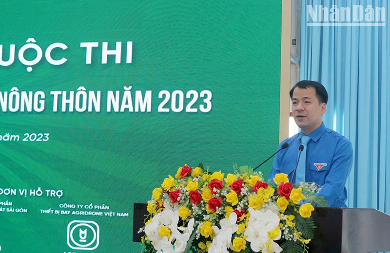 Bí thư Trung ương Đoàn Ngô Văn Cương phát biểu tại lễ khai mạc cuộc thi