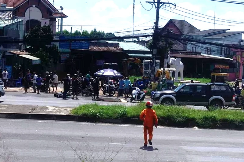Hiện trường vụ tai nạn.