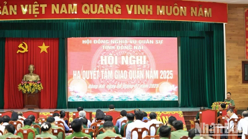 Quang cảnh hội nghị hạ quyết tâm giao quân năm 2025.