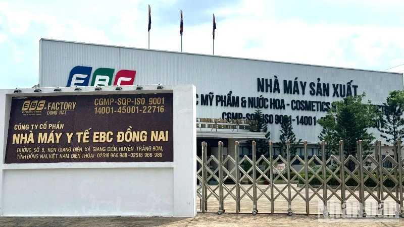 Nhà máy sản xuất của Công ty cổ phần Nhà máy y tế EBC Đồng Nai, đường số 6, Khu công nghiệp Giang Điền, huyện Trảng Bom.