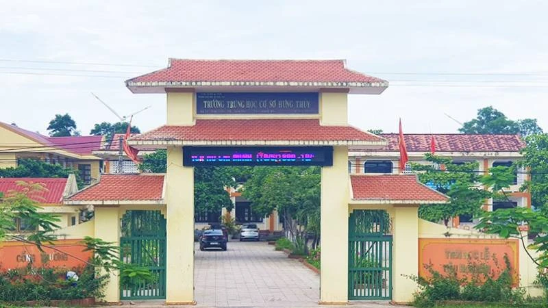 Trường Trung học cơ sở Hưng Thủy - nơi vừa xảy ra vụ bạo hành học đường.