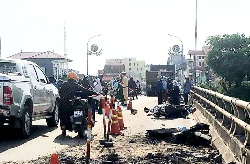 Hiện trường vụ tai nạn.