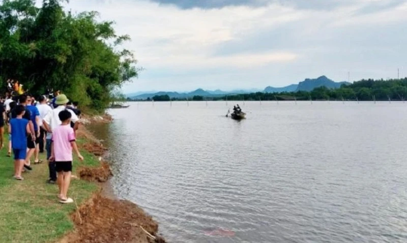 Đoạn sông Nhật Lệ nơi xảy ra vụ đuối nước thương tâm