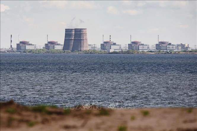 Quang cảnh nhà máy điện hạt nhân Zaporizhzhia ở Enerhodar, Ukraine, ngày 27/4/2022. (Ảnh: AFP/TTXVN)