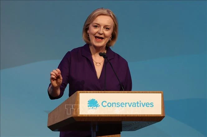 Bà Liz Truss phát biểu tại London, Anh, ngày 5/9/2022. (Ảnh: AFP/TTXVN)