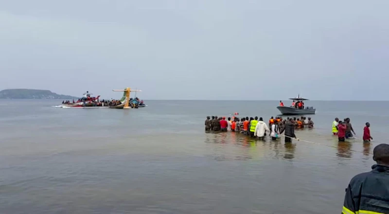 Hiện trường vụ rơi máy bay. (Ảnh: TBC)