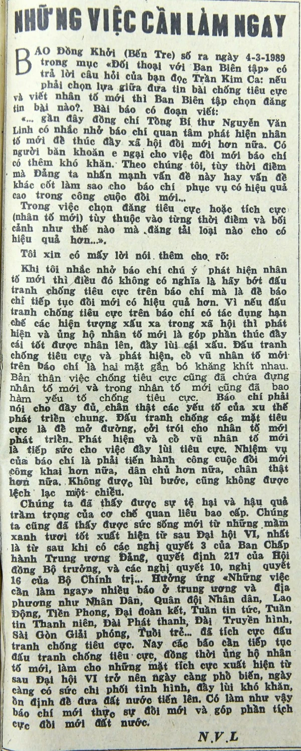 Những việc cần làm ngay (Bài 25)