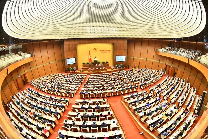 Quang cảnh phiên khai mạc Kỳ họp thứ 5, Quốc hội khóa XV, ngày 22/5/2023. (Ảnh: ĐĂNG KHOA)