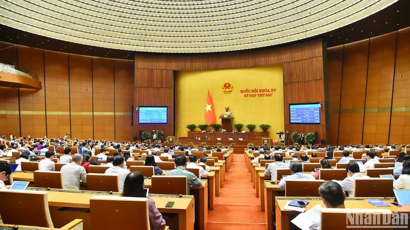 Quang cảnh phiên họp của Quốc hội, chiều 10/11/2023. (Ảnh: THỦY NGUYÊN)