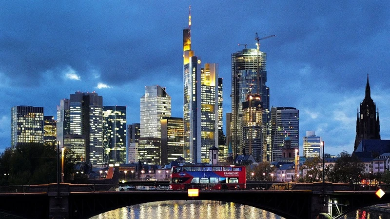 Quang cảnh thành phố Frankfurt, bang Hesse, Đức, ngày 8/11/2023. (Ảnh: Reuters) 