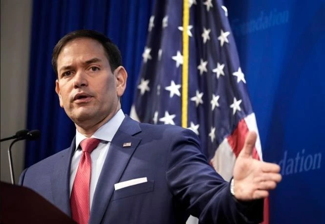 Thượng nghị sĩ Marco Rubio phát biểu tại một sự kiện ở Washington DC, ngày 29/3/2022. Ảnh: Getty Images/TTXVN