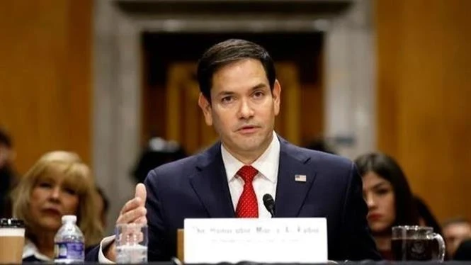 Ông Marco Rubio phát biểu trong phiên điều trần tại Thượng viện Mỹ ở Washington, DC, ngày 15/1/2025. (Ảnh: Getty Images/TTXVN) 