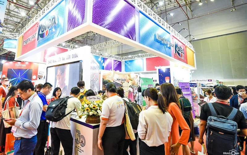 Gian hàng giới thiệu du lịch Hàn Quốc tại Hội Chợ Du lịch Quốc tế Thành phố Hồ Chí Minh năm 2022. 