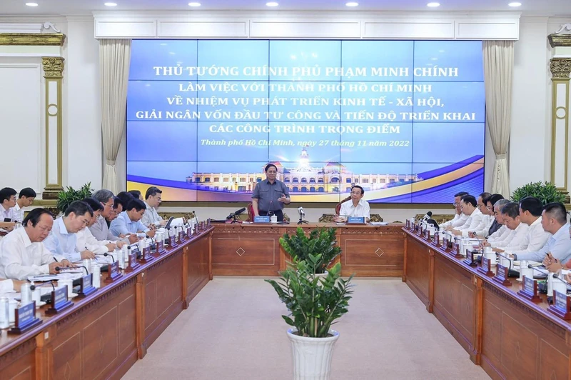 Quang cảnh buổi làm việc chiều 27/11 (Ảnh: VGP/Nhật Bắc)
