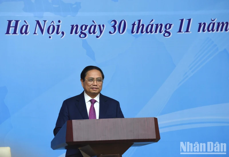Thủ tướng Phạm Minh Chính phát biểu khai mạc Hội nghị. (Ảnh: Trần Hải)