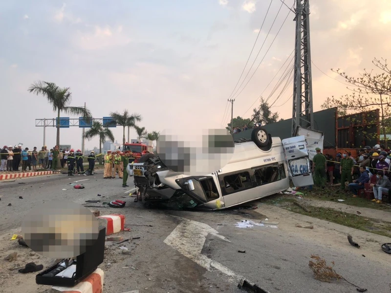 Hiện trường vụ tai nạn. (Ảnh: Ủy ban An toàn giao thông quốc gia)