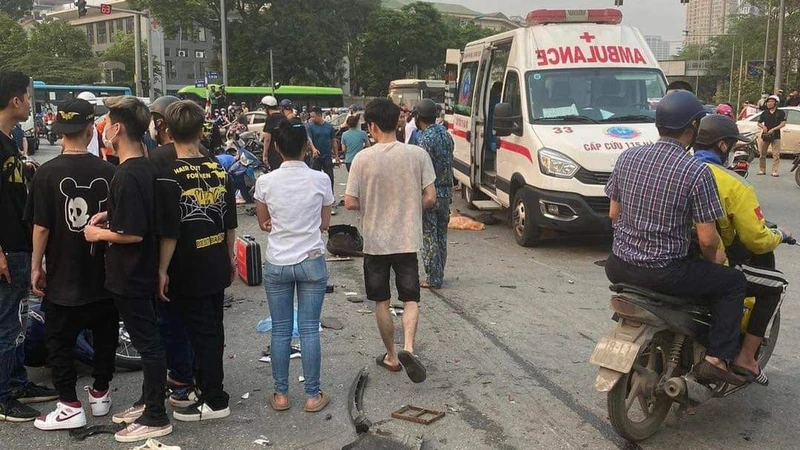 Hiện trường vụ tai nạn. (Ảnh: Nguyễn Hải Linh)