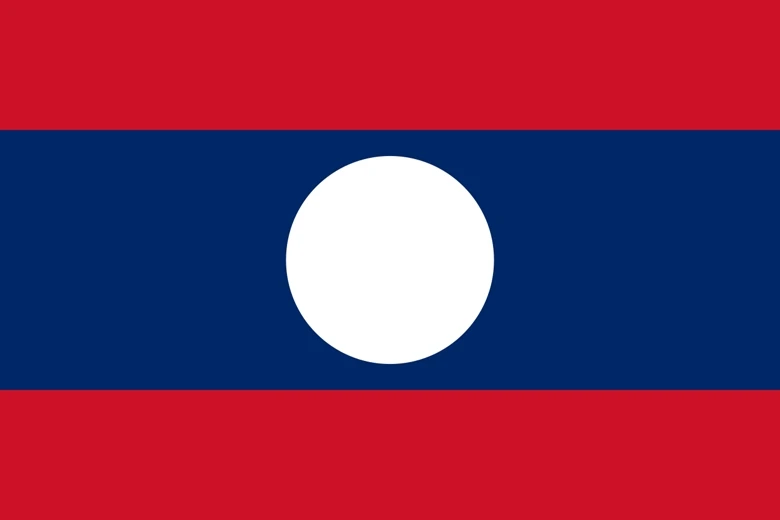 Quốc kỳ nước Cộng hòa dân chủ nhân dân Lào.