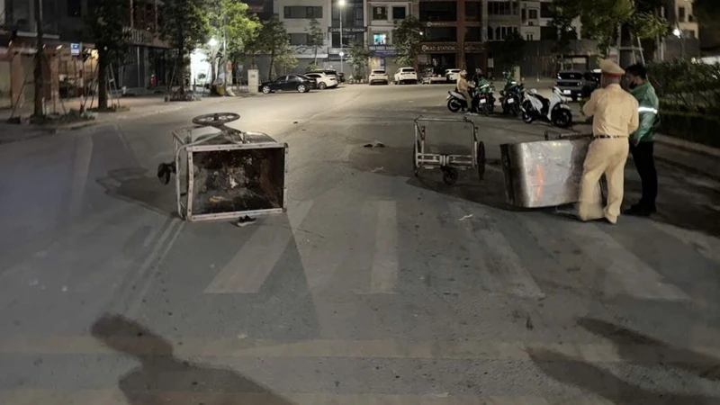 Hiện trường nơi chị Y. gặp nạn. 