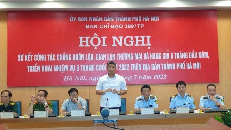Ban Chỉ đạo 389 thành phố Hà Nội tổ chức hội nghị sơ kết 6 tháng đầu năm 2022.