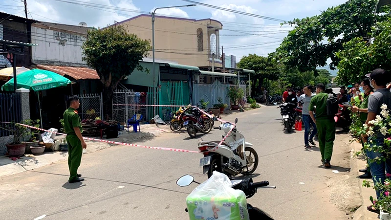 Hiện trường nơi xảy ra án mạng tại xã Hải Ninh, huyện Bắc Bình, tỉnh Bình Thuận.