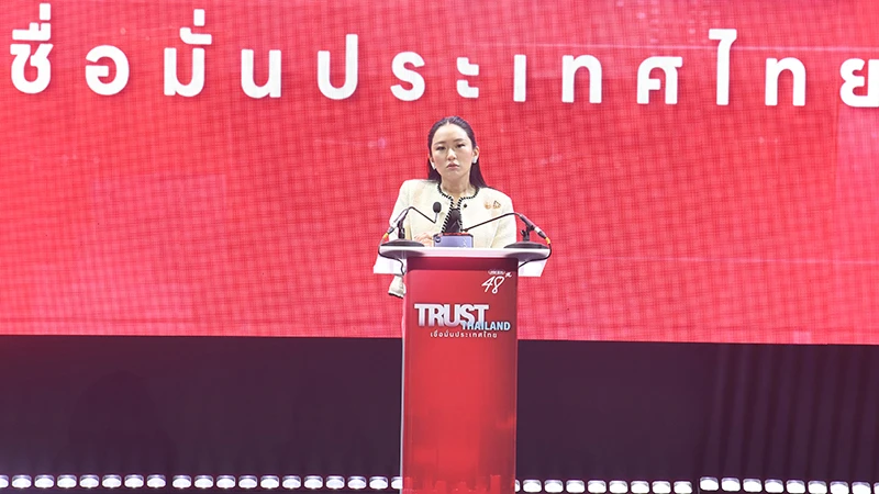 Thủ tướng Thái Lan Paetongtarn Shinawatra tại sự kiện Đặt niềm tin vào Thái Lan, ngày 19/2/2025. (Ảnh: XUÂN SƠN)