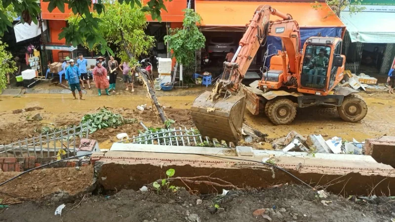 Mưa lớn gây thiệt hại về cơ sở hạ tầng tại thành phố Lai Châu.