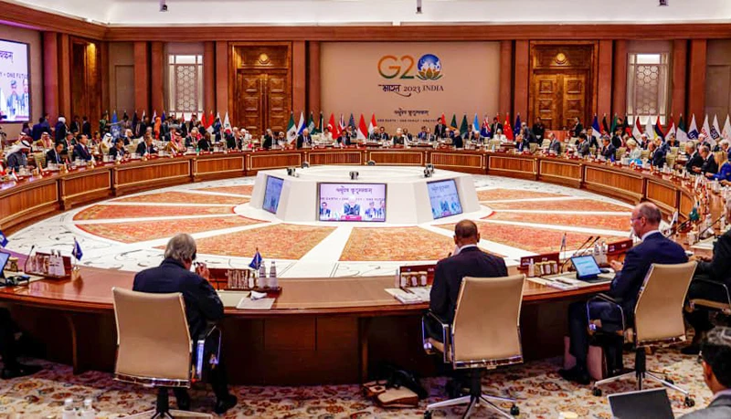 Hội nghị thượng đỉnh G20 tại Ấn Độ. (Ảnh CNBC)