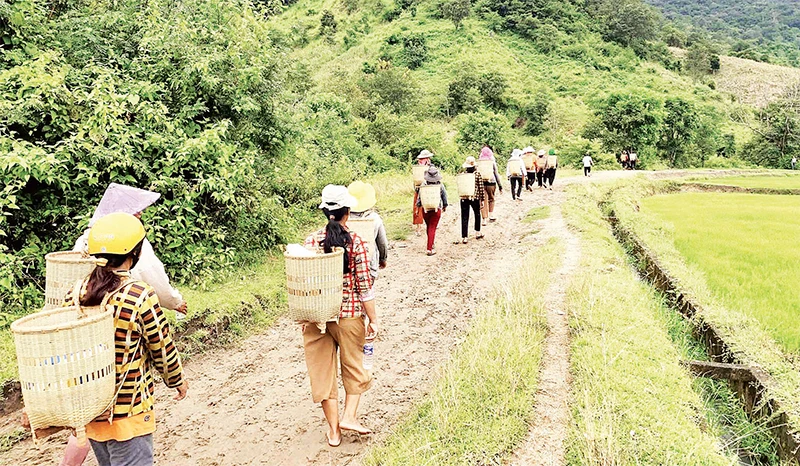 Chiếc gùi luôn gắn bó với đồng bào các dân tộc thiểu số ở Tây Nguyên.