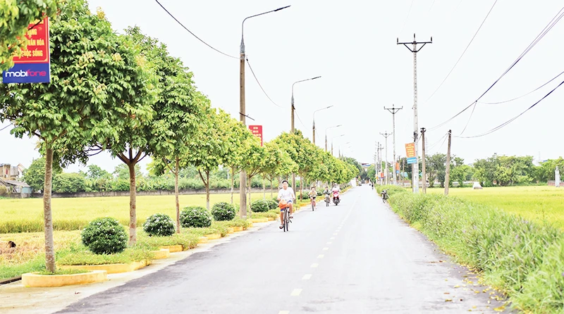 Một con đường "sáng-xanh-sạch-đẹp" ở xã Hồng Quang, huyện Nam Trực.