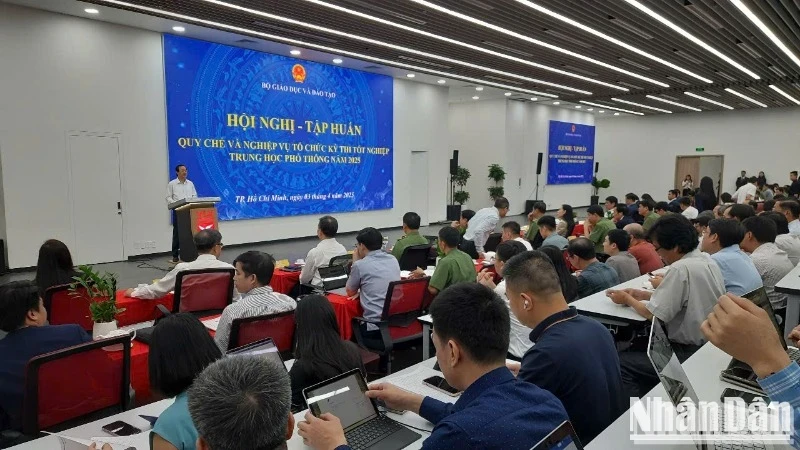 Ngày 3/4, tại Thành phố Hồ Chí Minh, Bộ Giáo dục và Đào tạo đã tổ chức Hội nghị tập huấn quy chế và nghiệp vụ tổ chức Kỳ thi tốt nghiệp trung học phổ thông năm 2025.