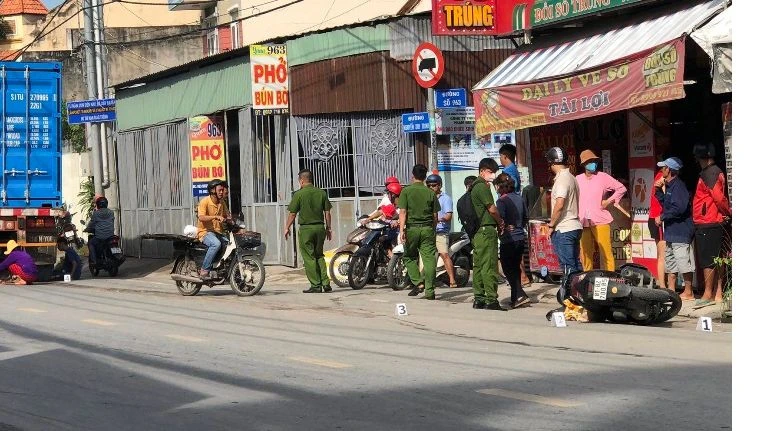 Hiện trường vụ tai nạn giao thông.