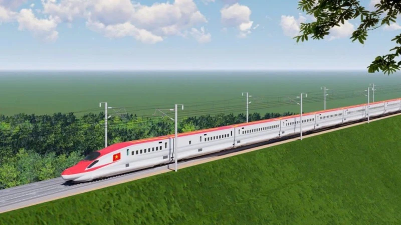 Việt Nam đặt mục tiêu sẽ hoàn thành 1.500km đường sắt tốc độ cao bắc-nam vào năm 2035. (Ảnh đồ họa của Bộ Giao thông vận tải)