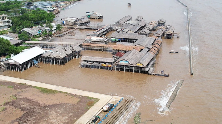 Công nghệ đê giảm sóng kết cấu rỗng đang được áp dụng có hiệu quả tại tỉnh Tiền Giang.