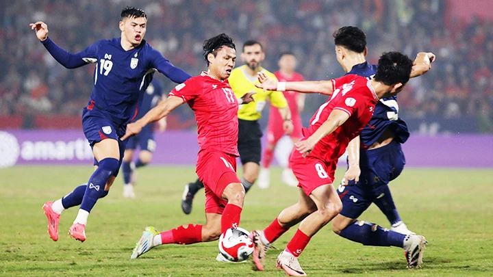 Tinh thần là một trong những điểm mạnh của các cầu thủ Việt Nam tại AFF Cup 2024. Ảnh: MINH LÊ