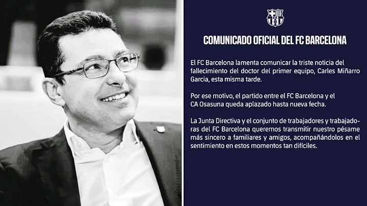 Bác sĩ của Barca đột ngột qua đời