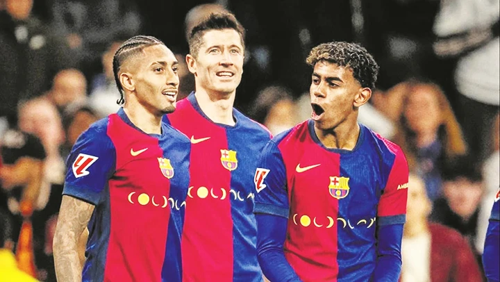 Niềm vui của Barca không trọn vẹn khi "cây đinh ba" Lewan-Raphinha-Yamal đã khuyết mất một.