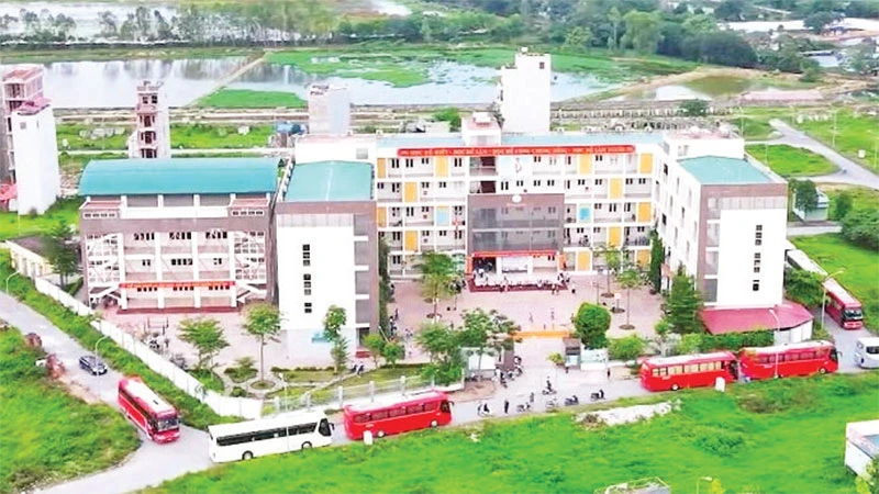 Trường trung học cơ sở Phú Cường (quận Hà Đông) được xây mới, đưa vào sử dụng từ năm học 2022-2023.