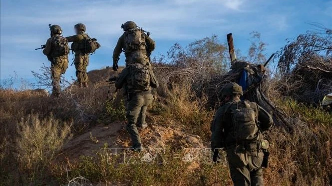 Binh sĩ Israel thực hiện chiến dịch quân sự tại Dải Gaza. (Ảnh: THX/TTXVN)
