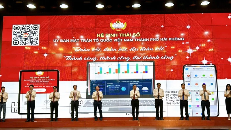 Buổi ra mắt thí điểm “Hệ sinh thái số” của Ủy ban Mặt trận Tổ quốc Việt Nam thành phố Hải Phòng.