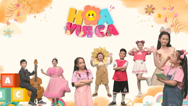 Dàn MC nhí tài năng của chương trình “Hoa vui ca”. (Ảnh: VTV)