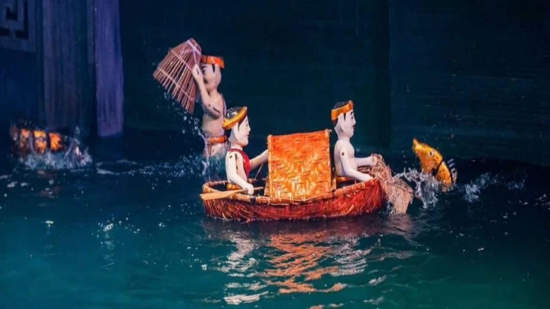 Chương trình mang đến những tiết mục múa rối nước đặc sắc gắn liền với thương hiệu của Nhà hát Múa rối Thăng Long. (Ảnh: NHÀ HÁT MÚA RỐI THĂNG LONG)