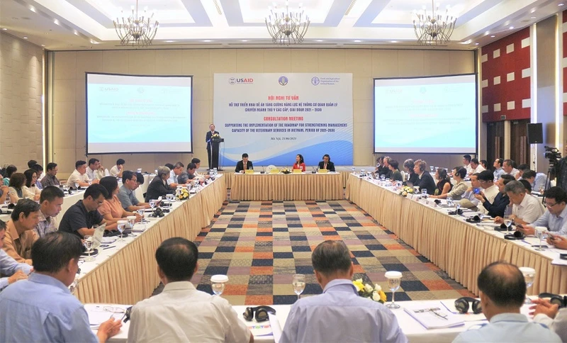 Toàn cảnh Hội nghị tư vấn hỗ trợ triển khai Đề án tăng cường năng lực hệ thống cơ quan quản lý chuyên ngành thú y các cấp giai đoạn 2021-2030.